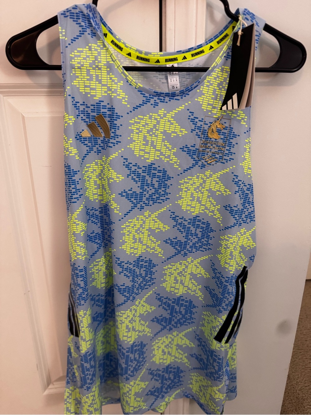 adidas Light Blue & Neon Yellow Kids' Performance Tank Top